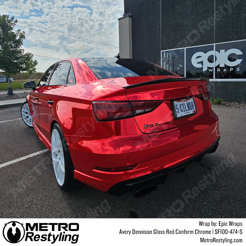 red gloss car vinyl wrap