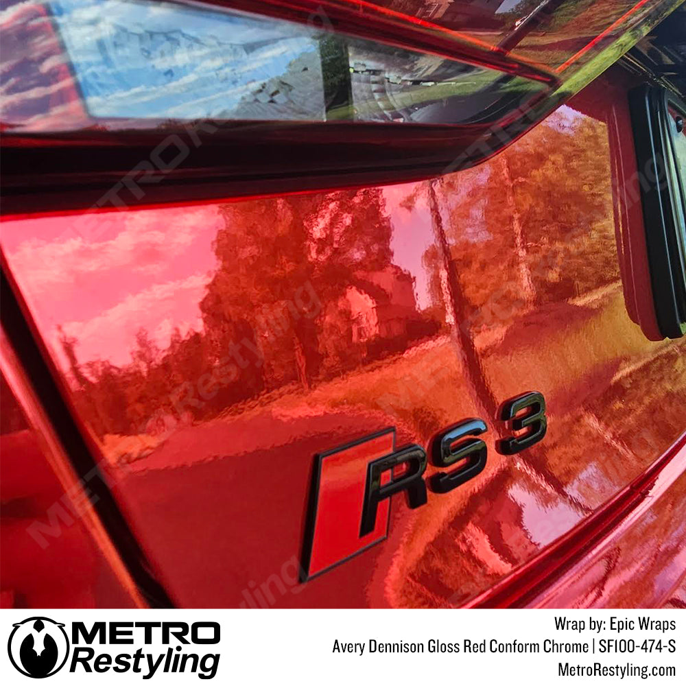 red gloss car vinyl wrap