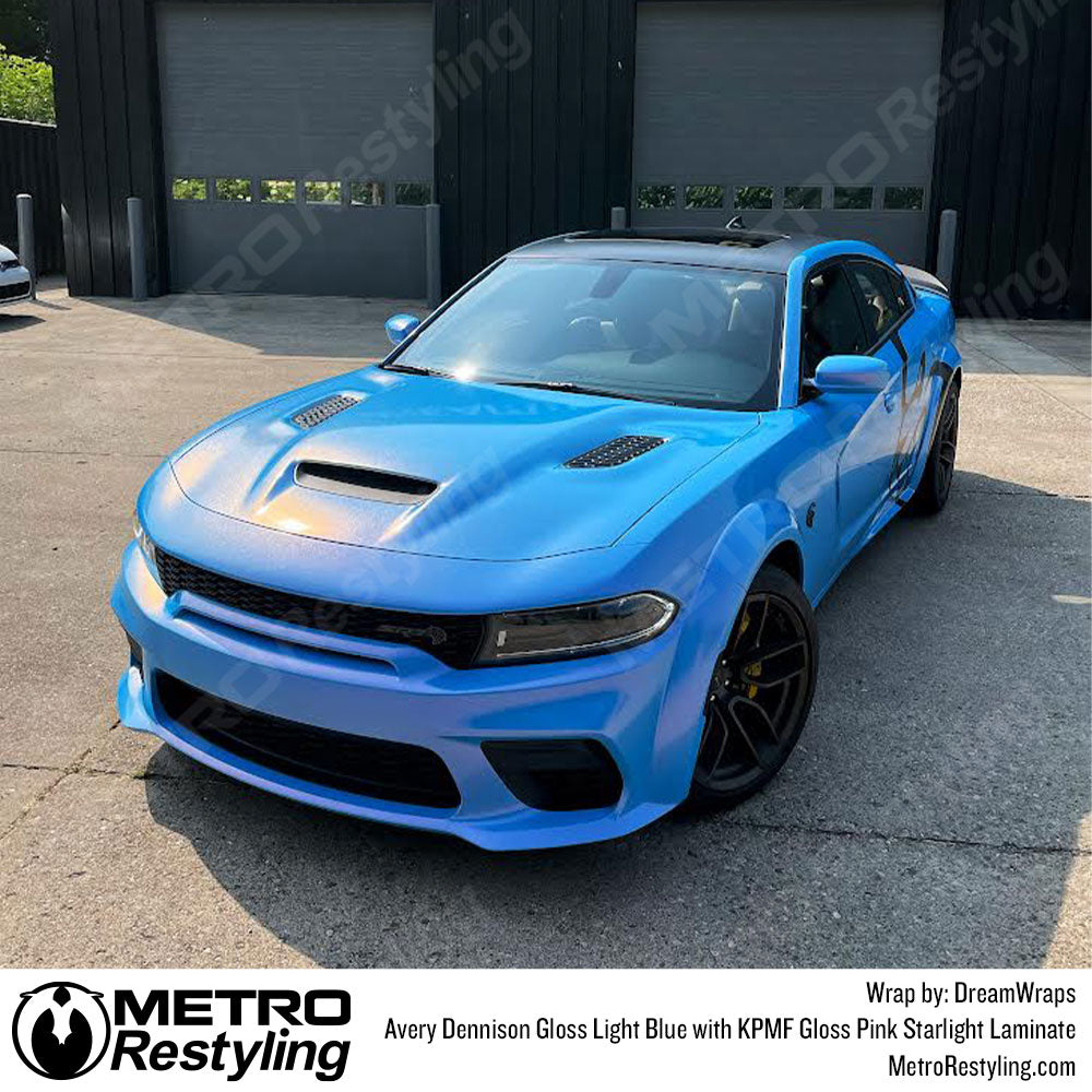 Dodge Charger Gloss Light Blue Vinyl Wrap