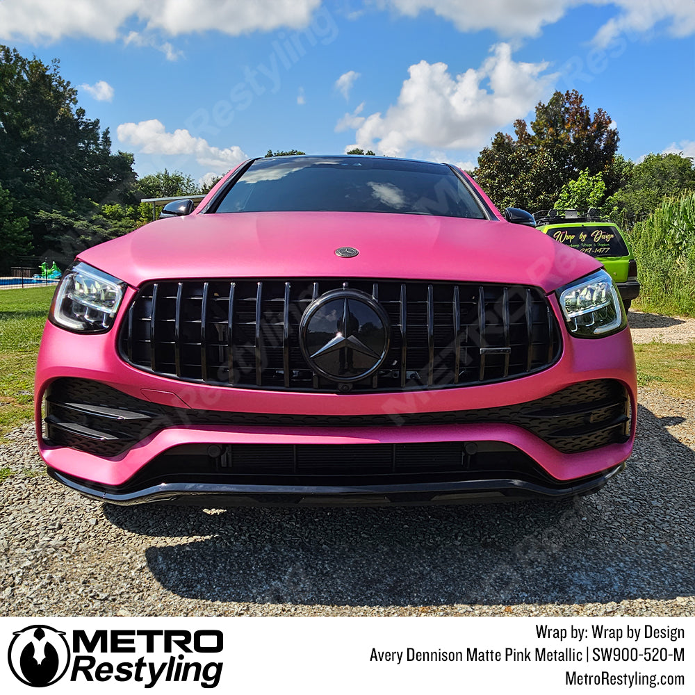 Matte Pink Metallic Vinyl Wrapped Mercedes