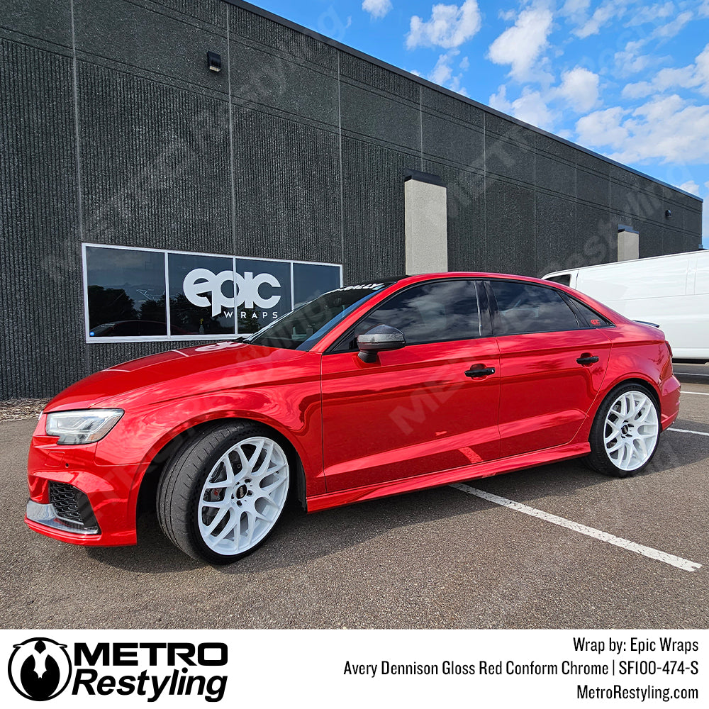red gloss car vinyl wrap