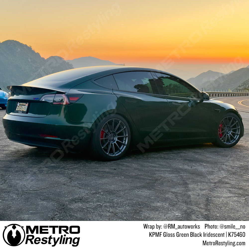 Dark Green Shiny Vinyl Tesla