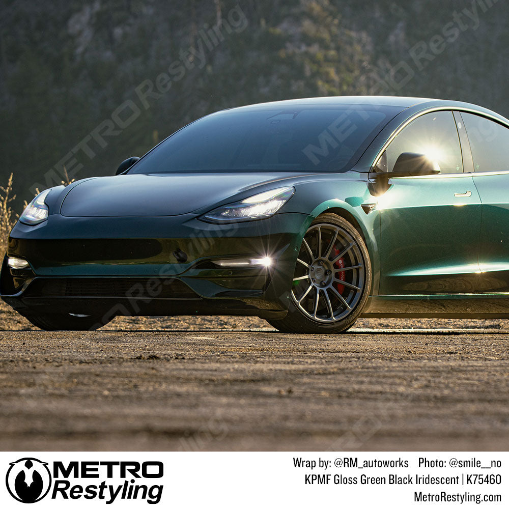 Gloss Green Shiny Vinyl Tesla