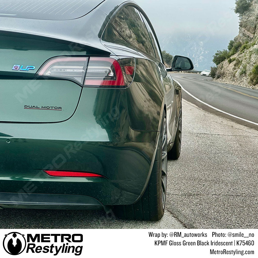 Green Shiny Tesla Vinyl Wrap