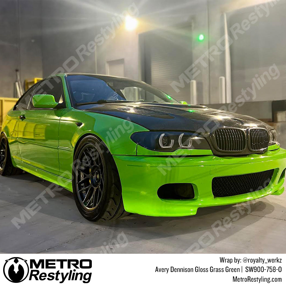 bmw green gloss vinyl wrap