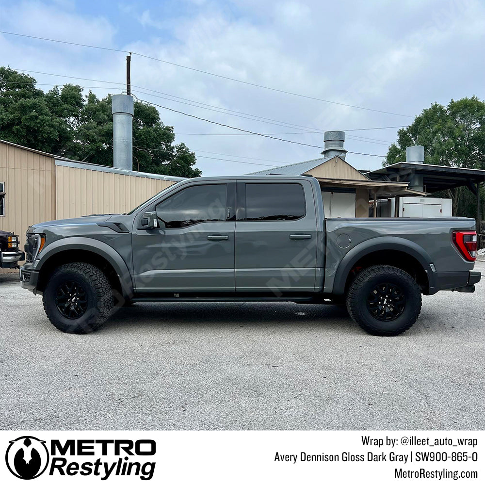 dark gray vinyl truck wrap