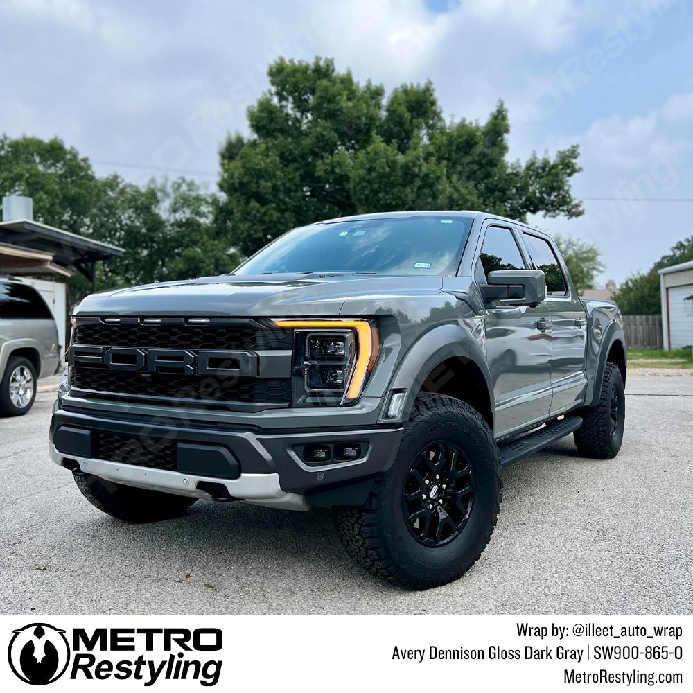 dark gray vinyl truck wrap