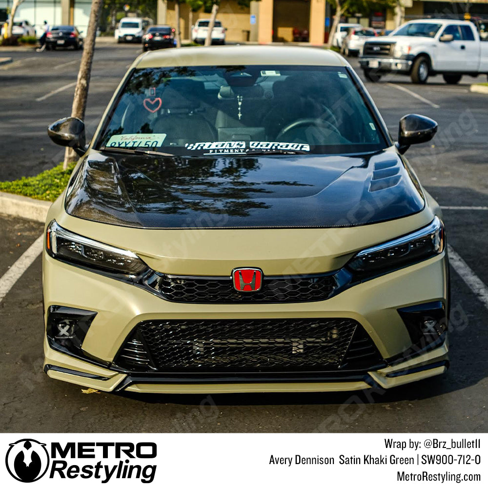 Khaki Green Honda Civic Wrap