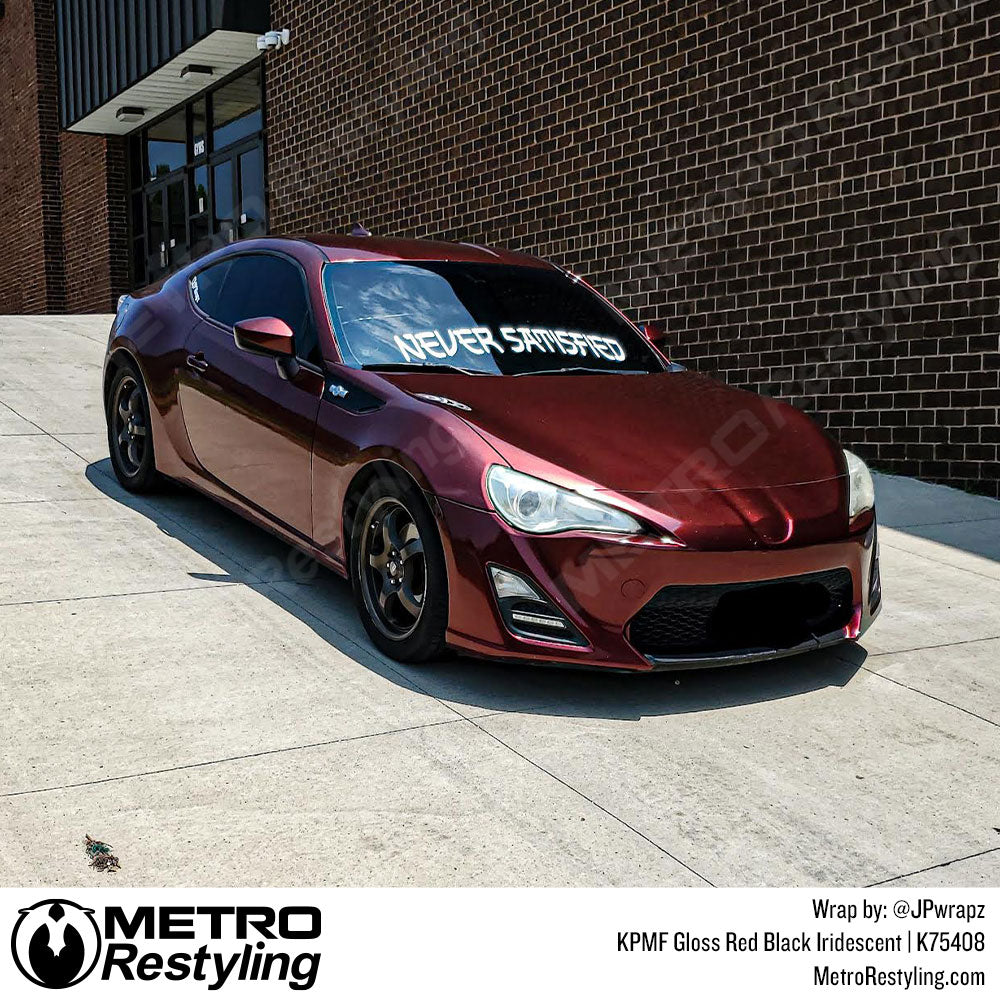 Red Black Iridescent Vinyl Wrapped Car