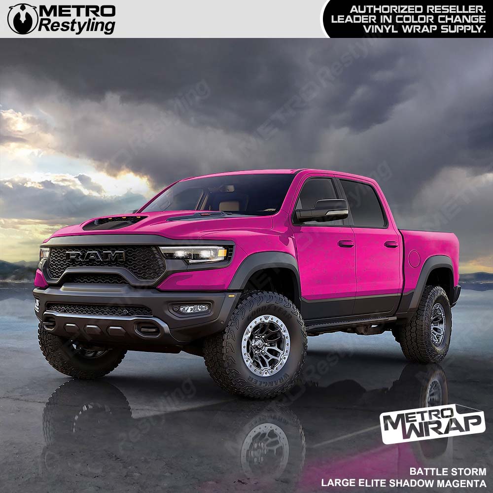 Magenta Camo Truck Wrap
