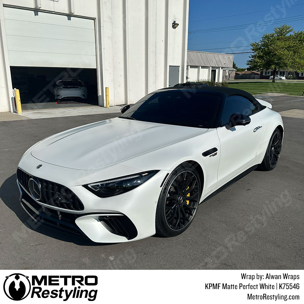 perfect white vinyl wrap car