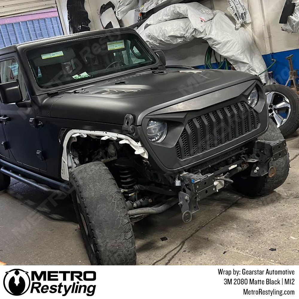 matte black vinyl jeep wrap