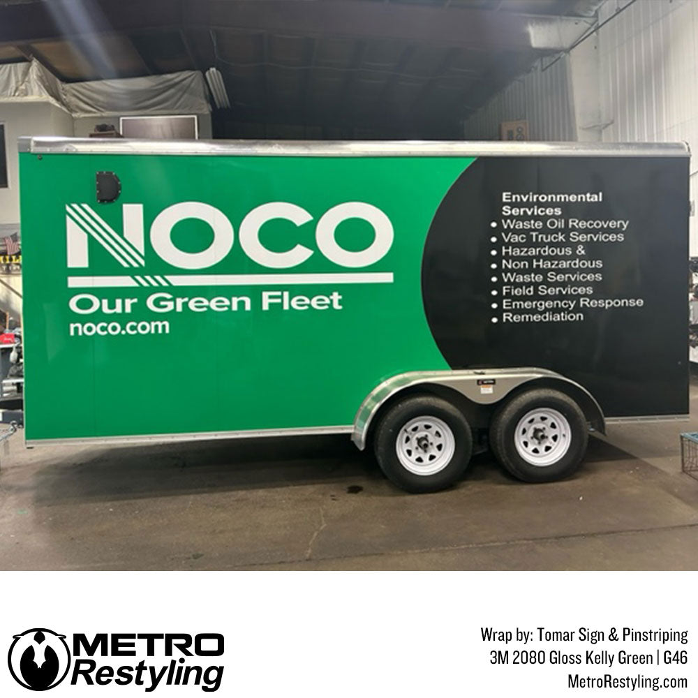 glossy trailer vinyl wrap
