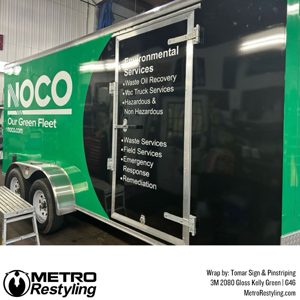 glossy trailer green wrap