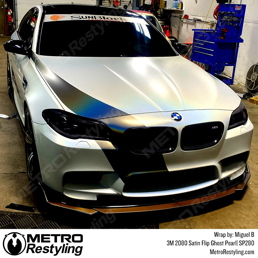 Satin Ghost Pearl BMW vinyl Wrap