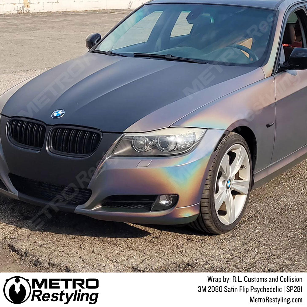 BMW satin psychedelic vinyl wrap