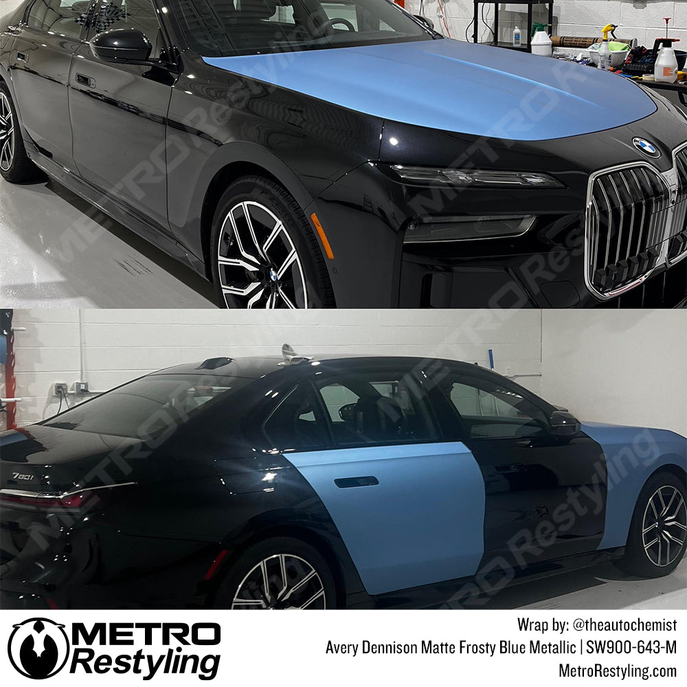 Frosty Blue Metallic Vinyl Car Wrap