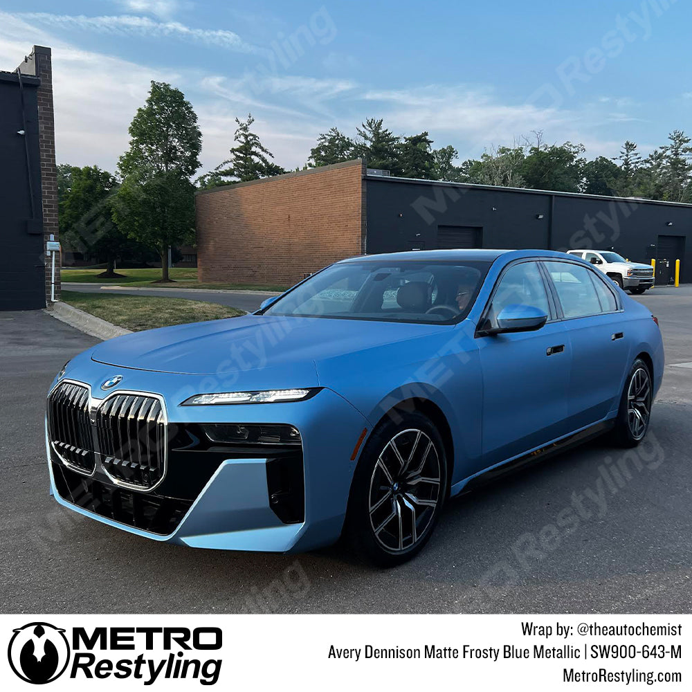 Frosty Blue Metallic Vinyl Car Wrap