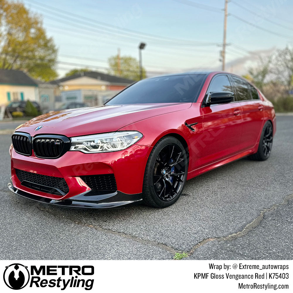 red bmw vinyl wrap