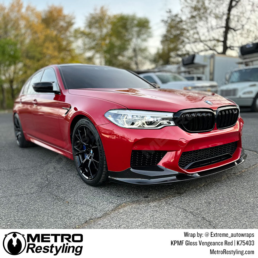 red bmw vinyl wrap