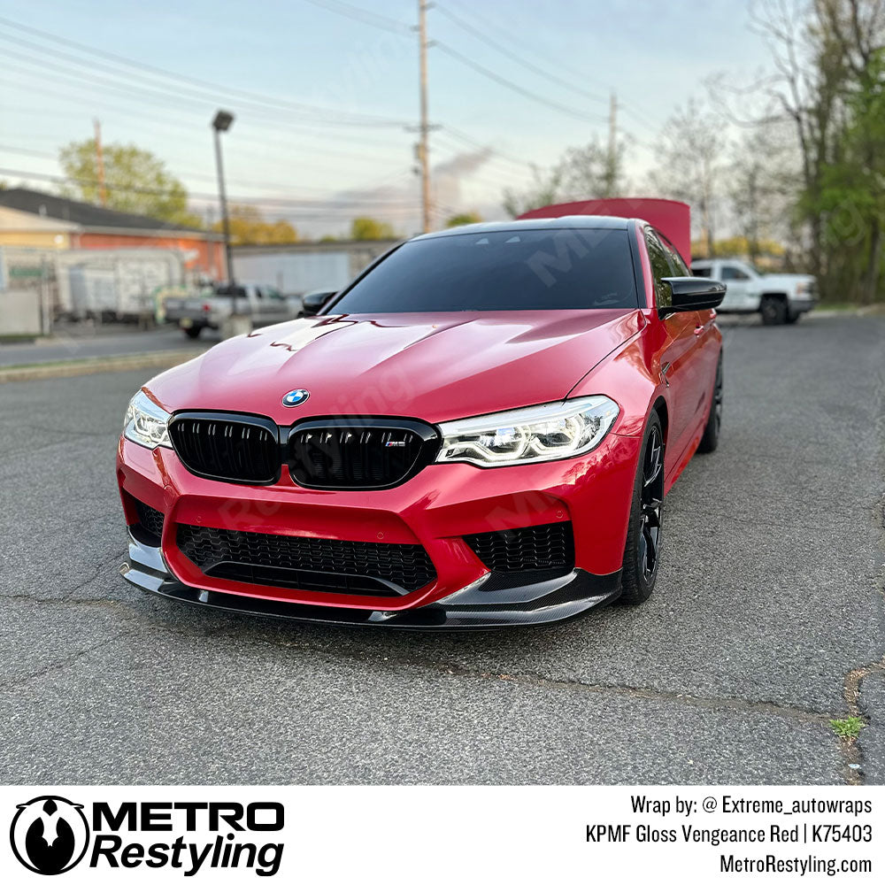 red bmw vinyl wrap