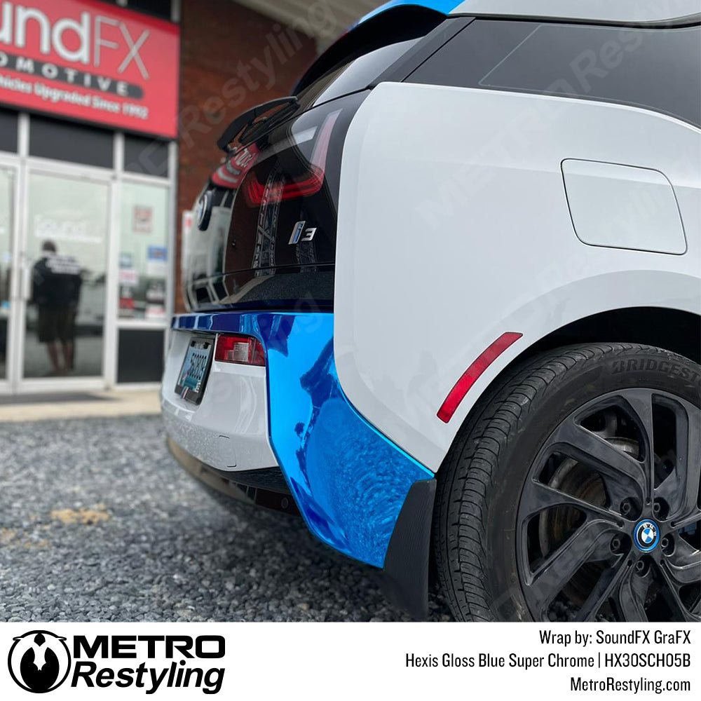 Blue Chrome Vinyl Car Wrap