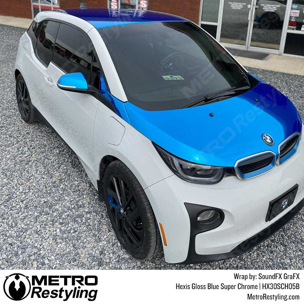 Gloss Blue Chrome Vinyl Car Wrap