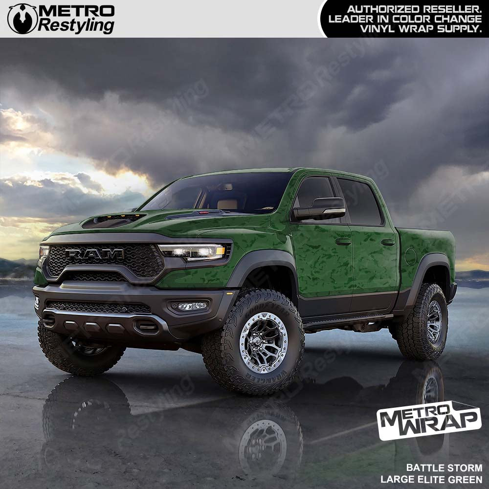 Green Camo Truck Wrap