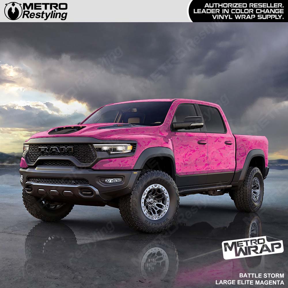 Magenta Camo Truck Wrap