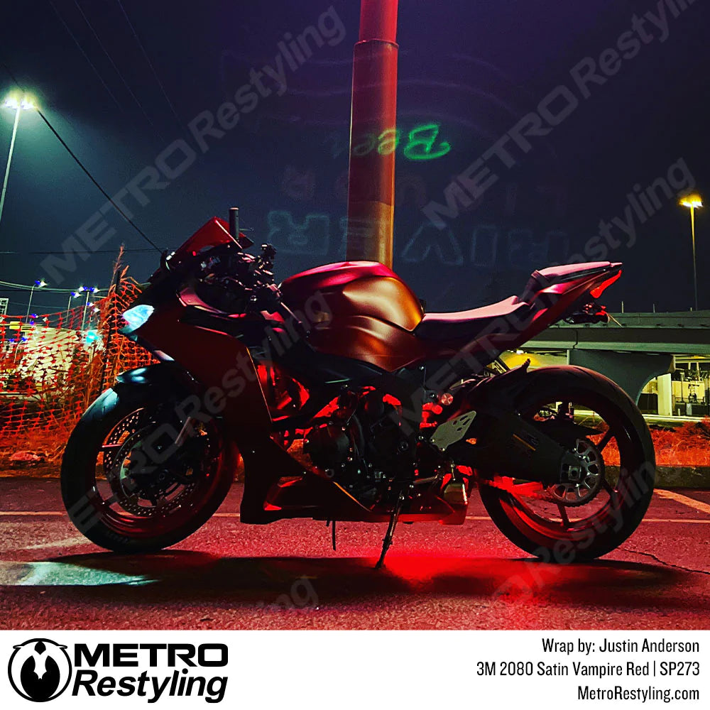 Red Vampire vinyl bike wrap