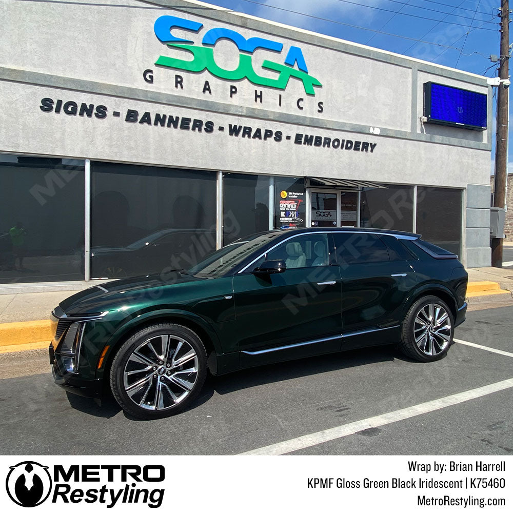 Glossy Green Cadillac Vinyl Wrap