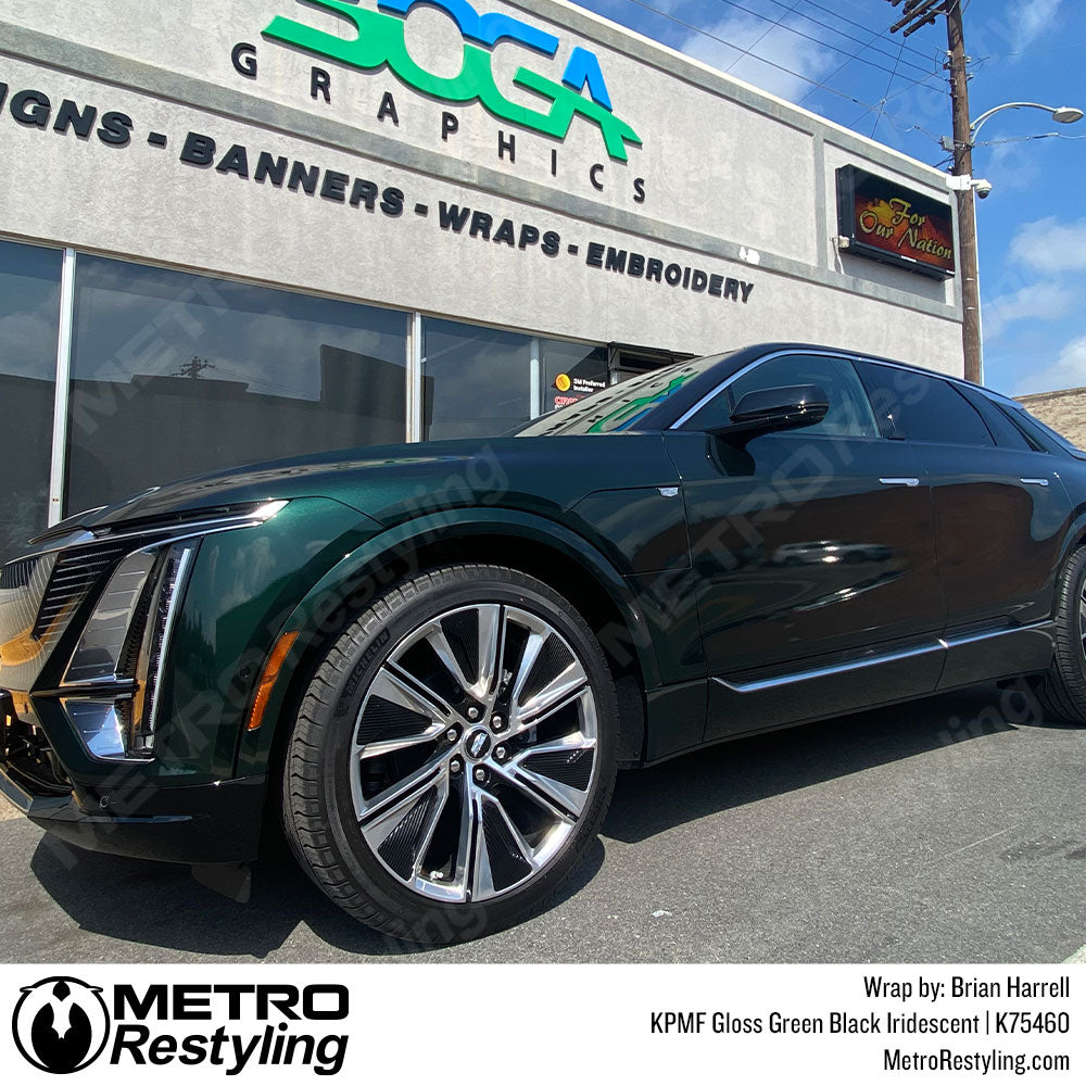 Glossy Green Cadillac Vinyl Wrap