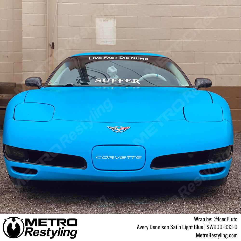satin blue vinyl wrap