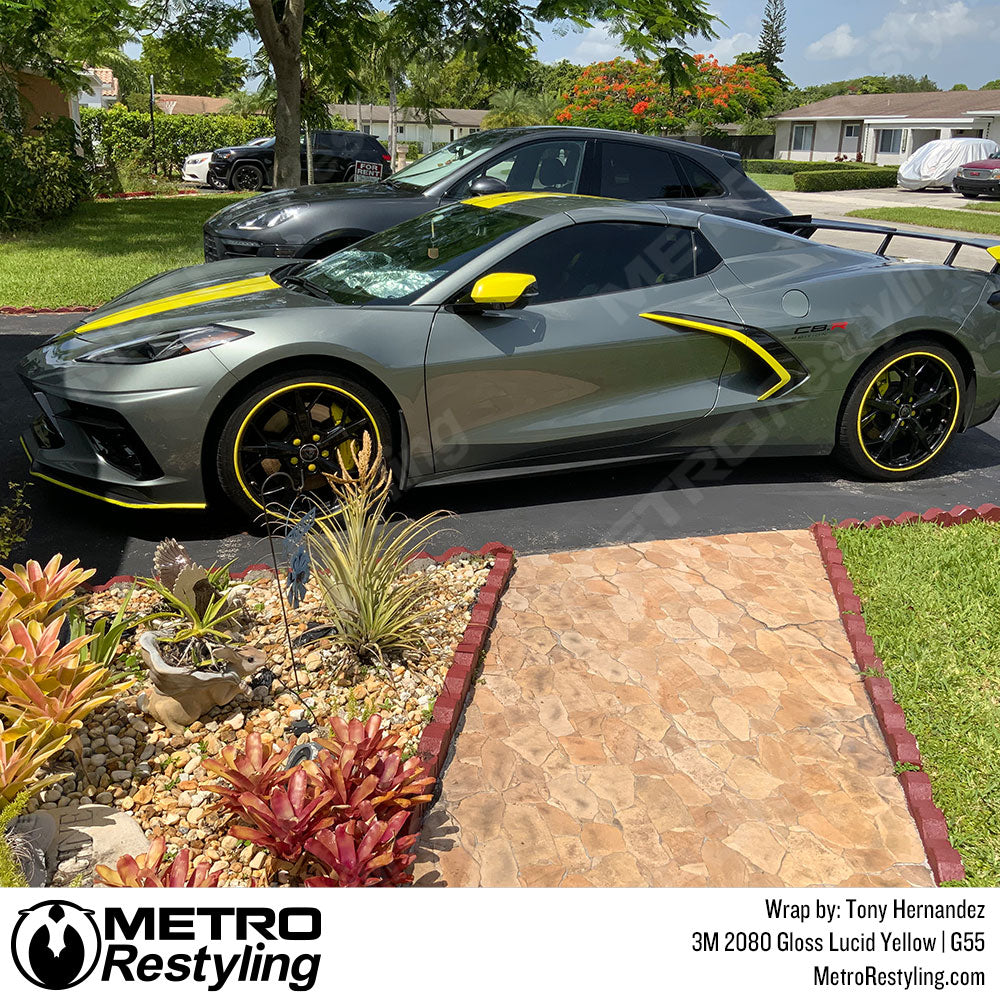Yellow Corvette Vinyl Wrap