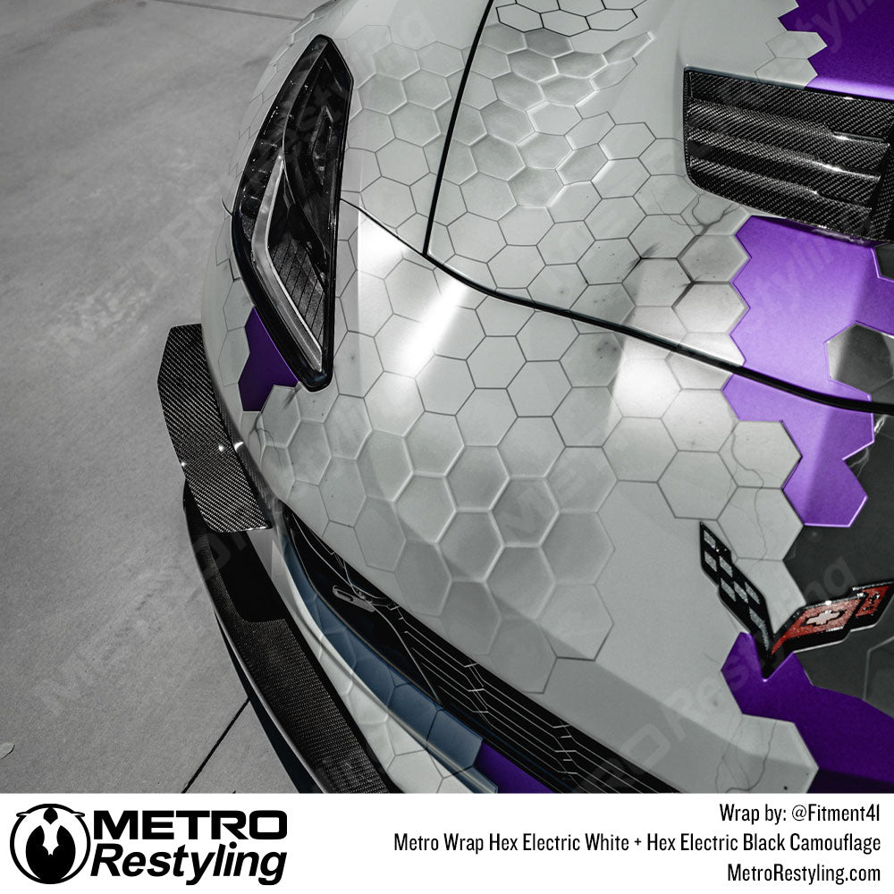 white hex Corvette vinyl wrap