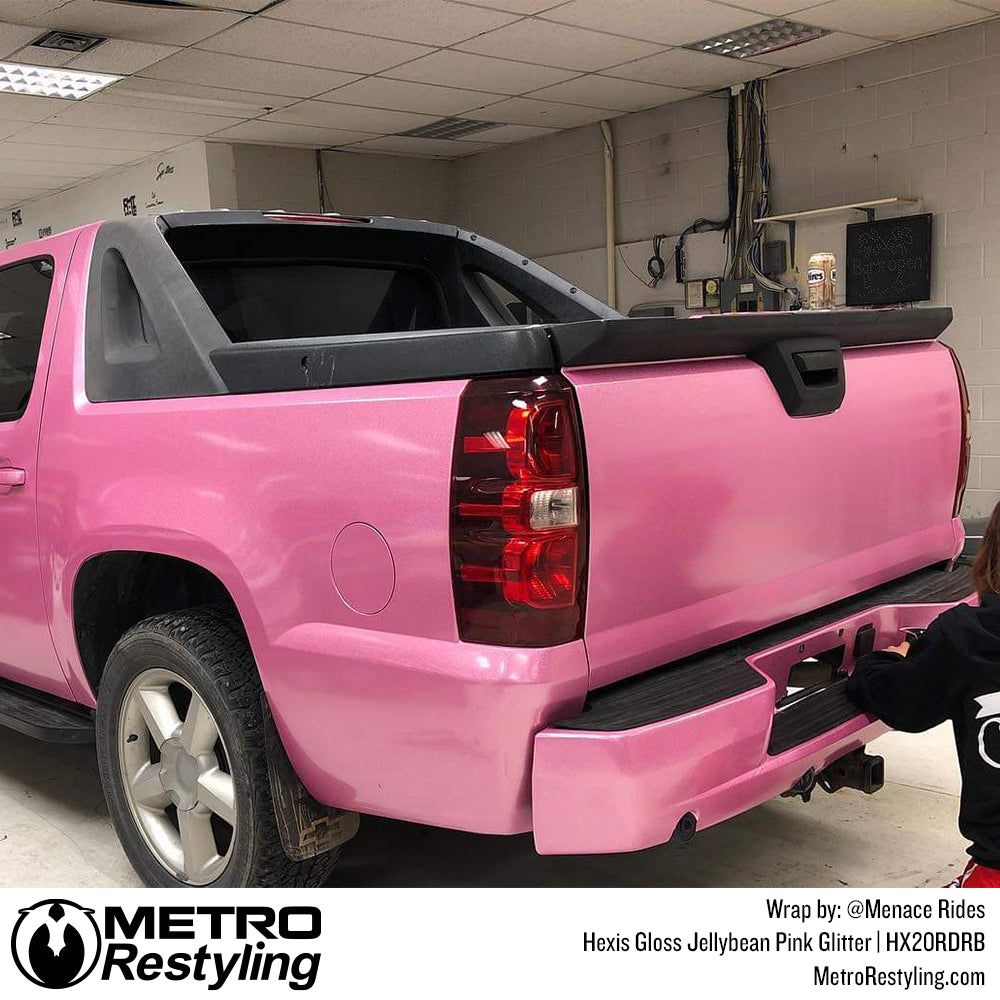 Pink Glitter Vinyl Truck Wrap