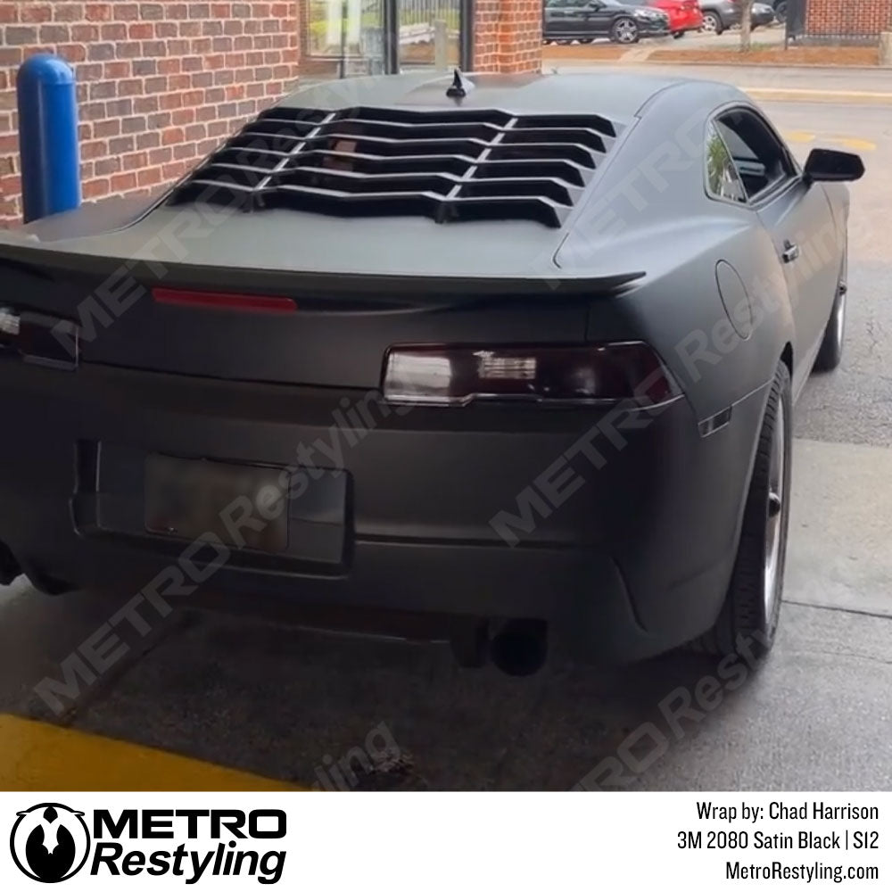satin black car vinyl wrap