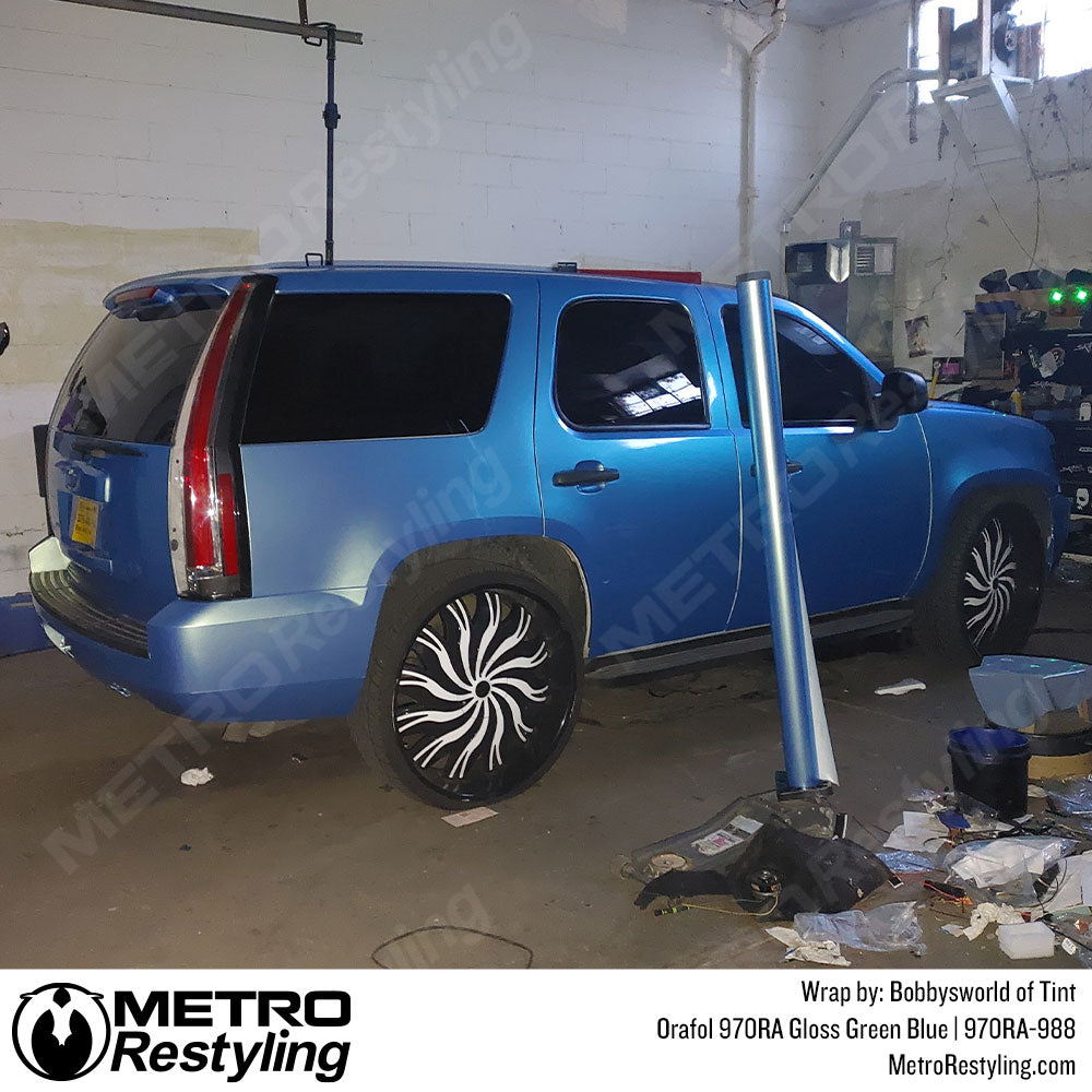 Glossy Green Blue Car Wrap