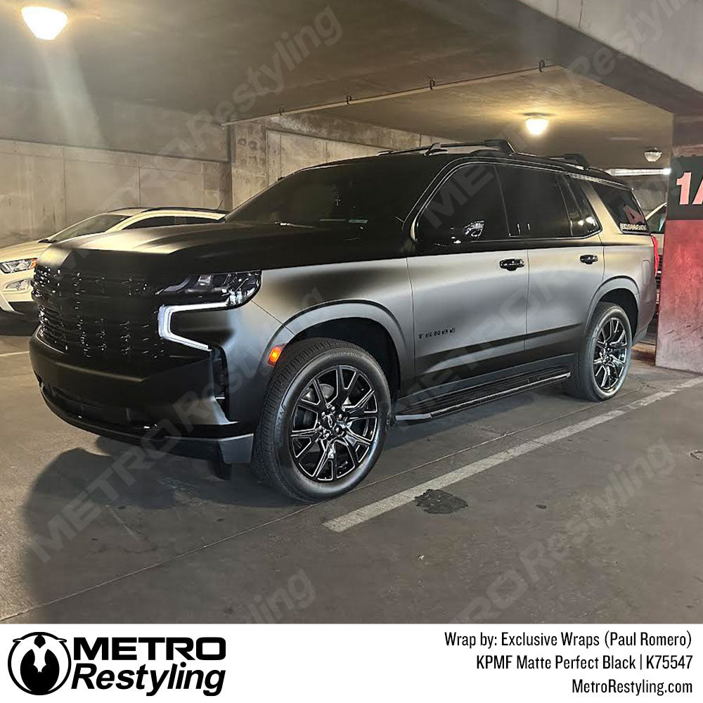 Matte Black Chevy Tahoe Wrap