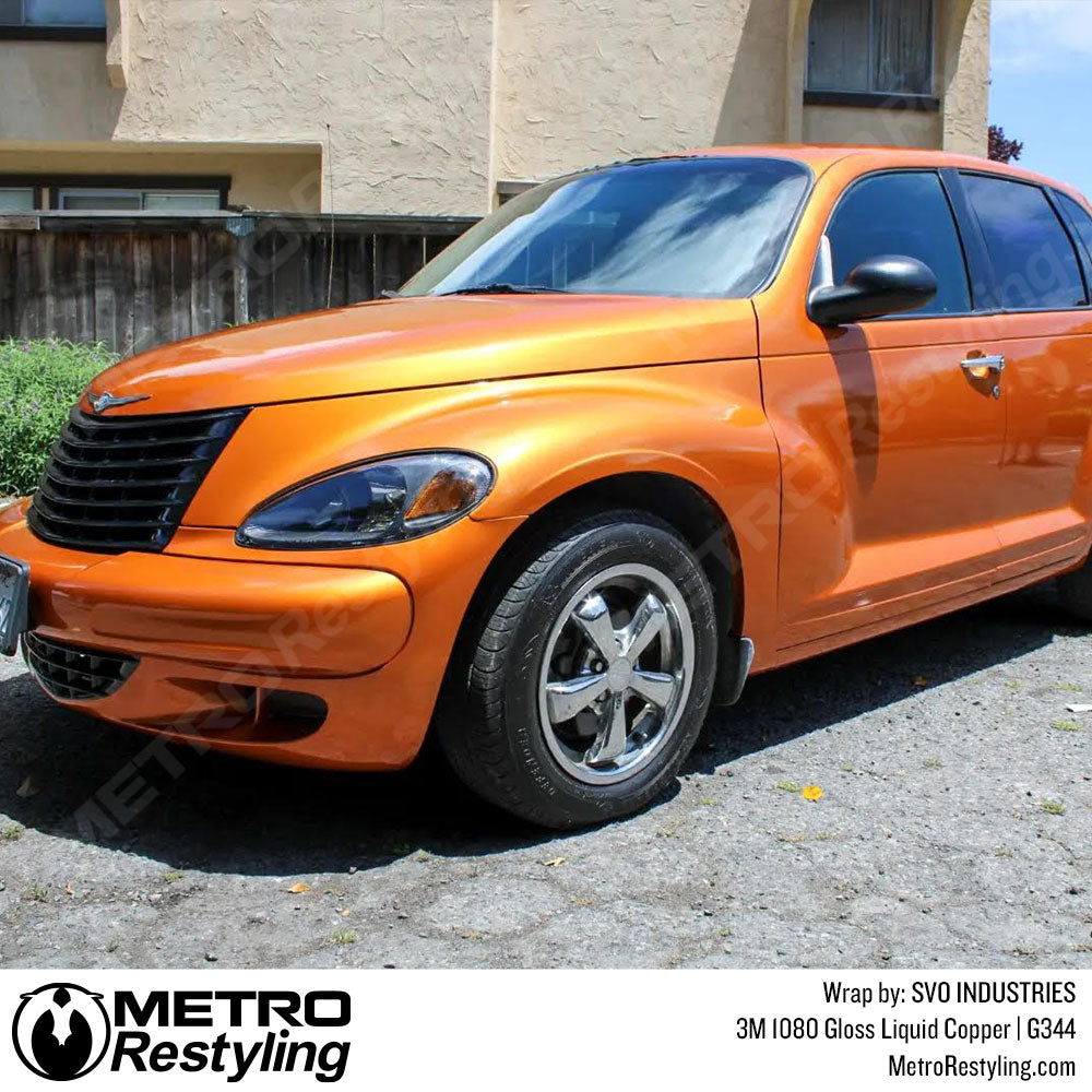 vinyl orange PT Cruiser wrap