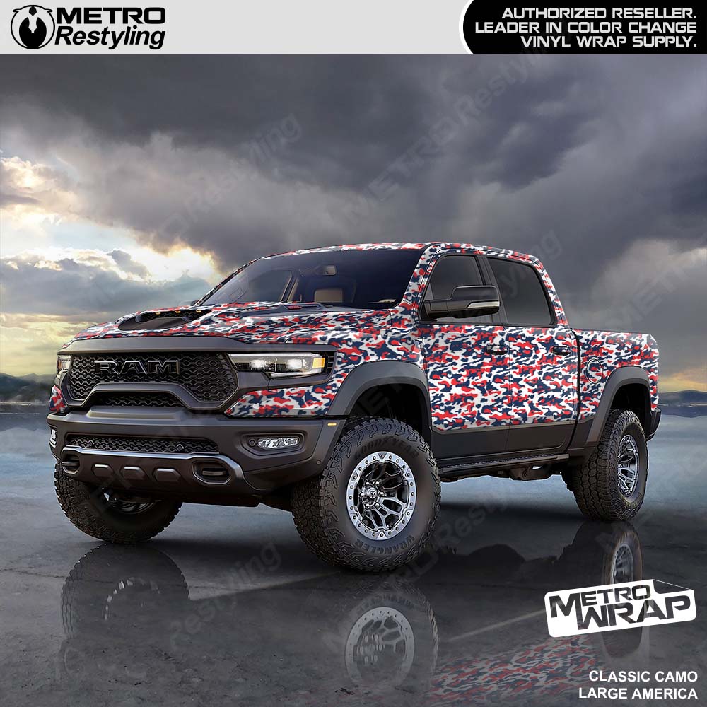 Large America Camo Vinyl Truck Wrap