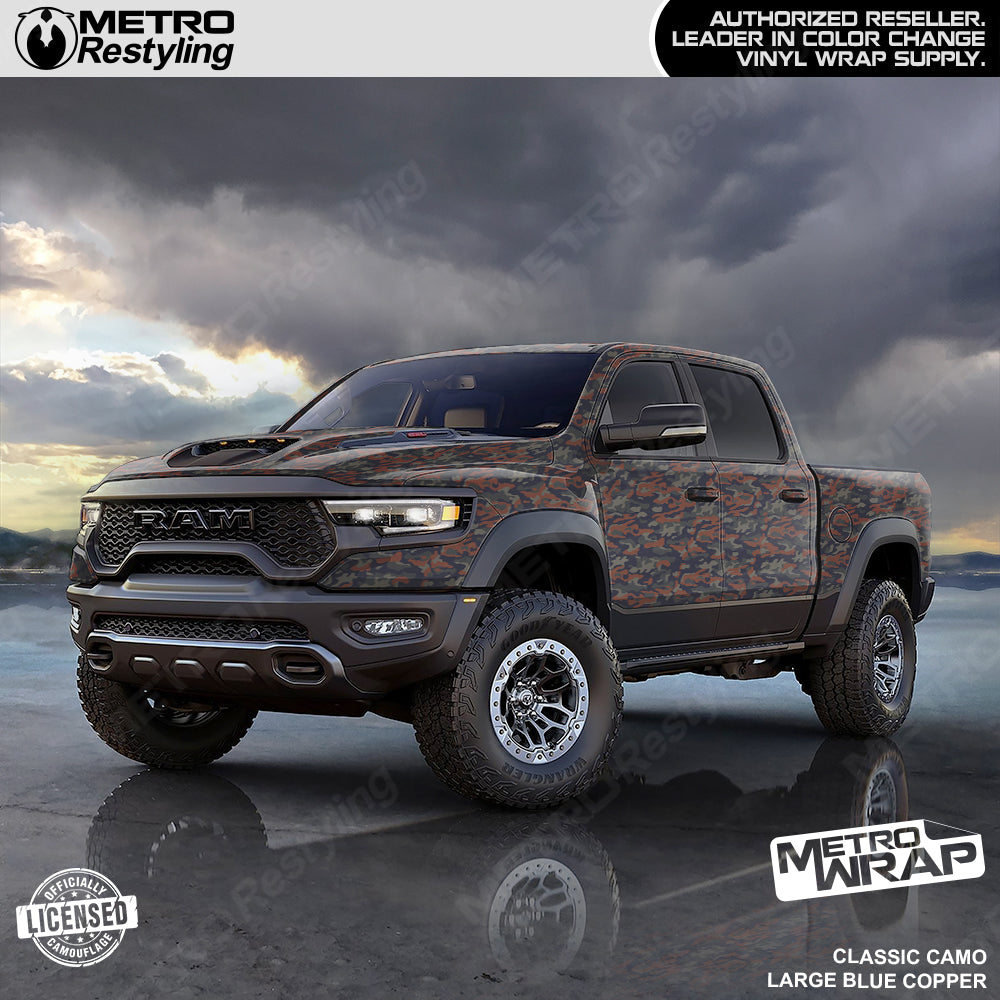 Metro Wrap Giant Ragged Blue Copper Camouflage Vinyl Film