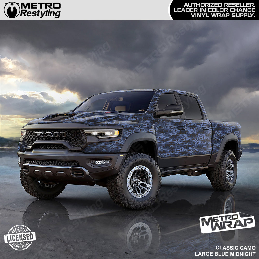 Metro Wrap Giant Ragged Blue Midnight Camouflage Vinyl Film