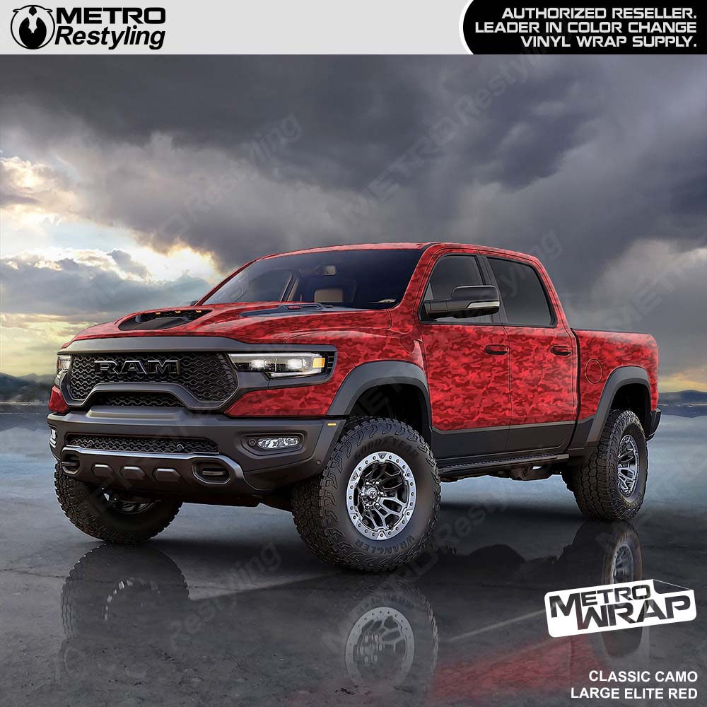 red camo truck wrap