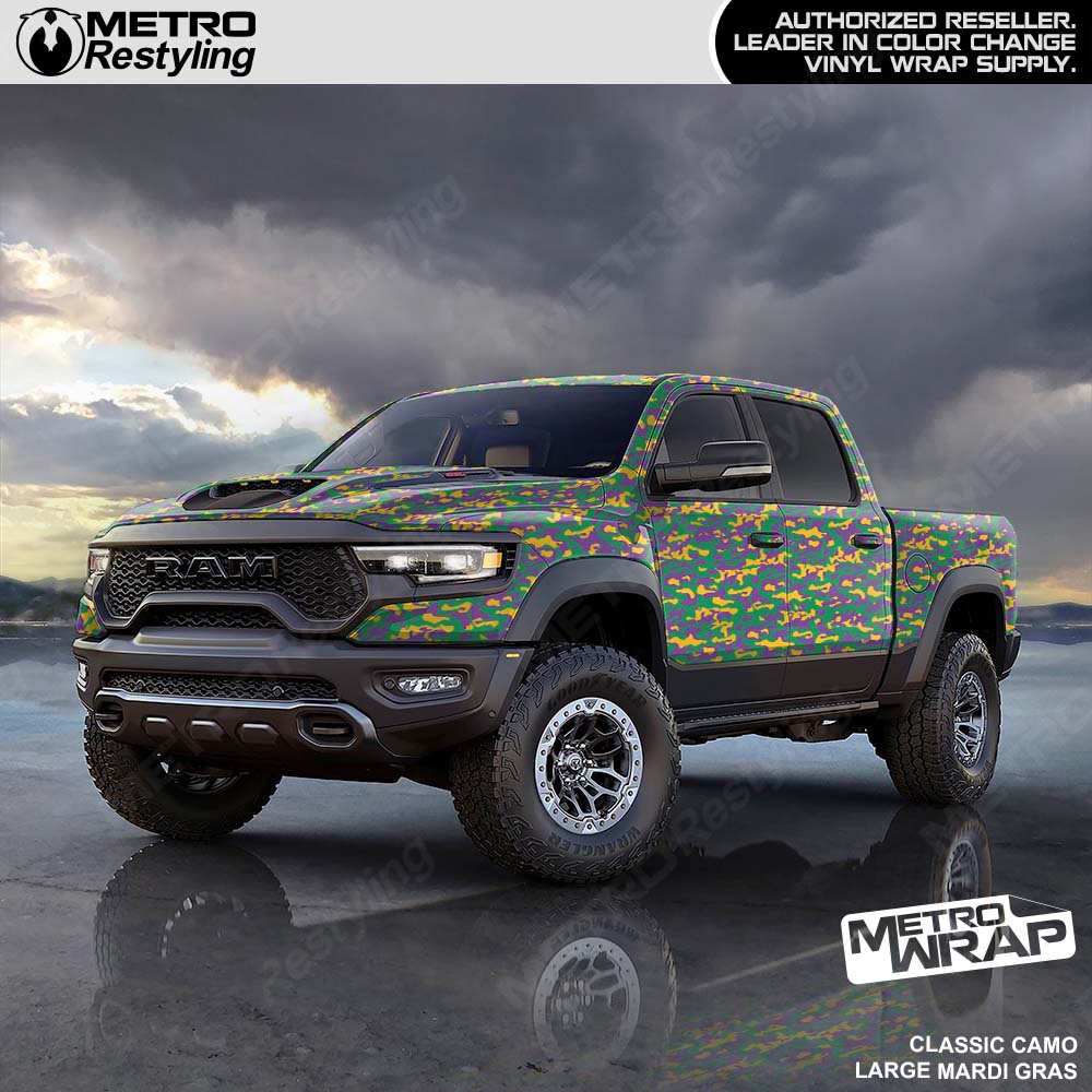 Mardi Gras Camo Truck Wrap