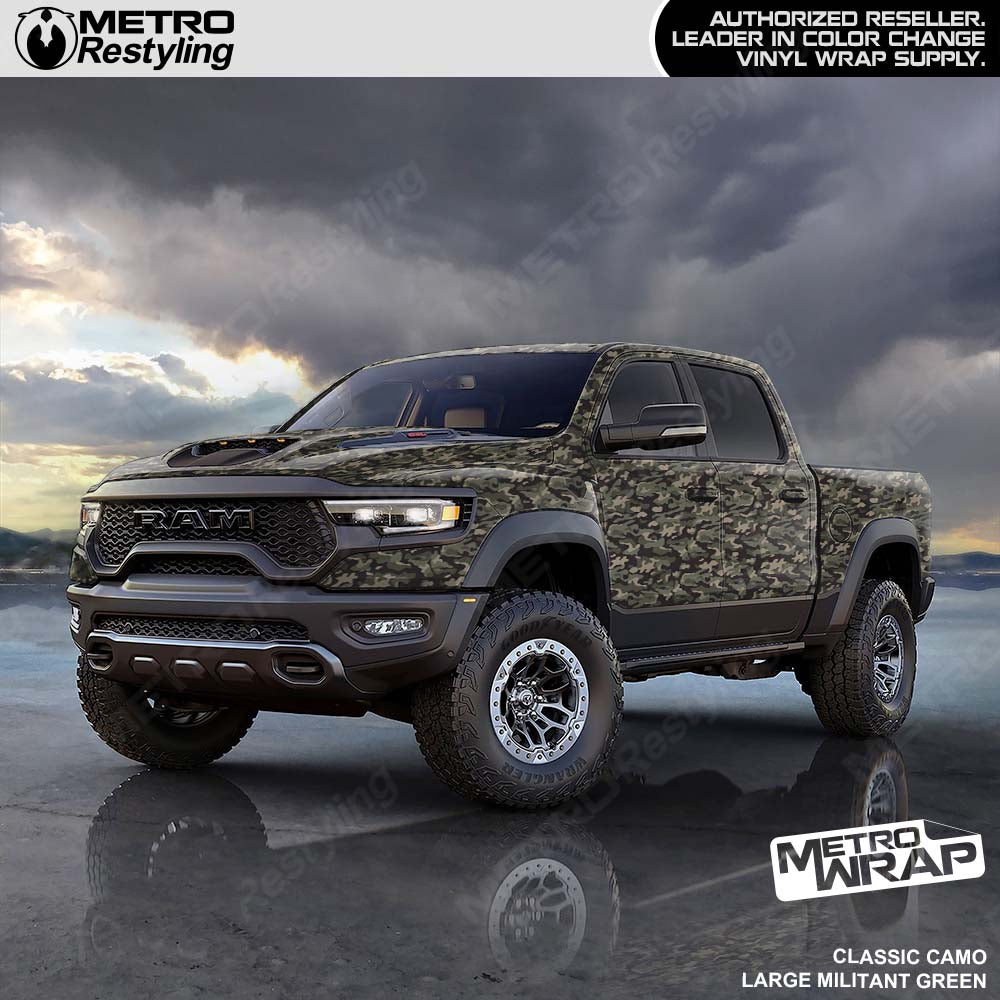 Militant Green camo truck wrap