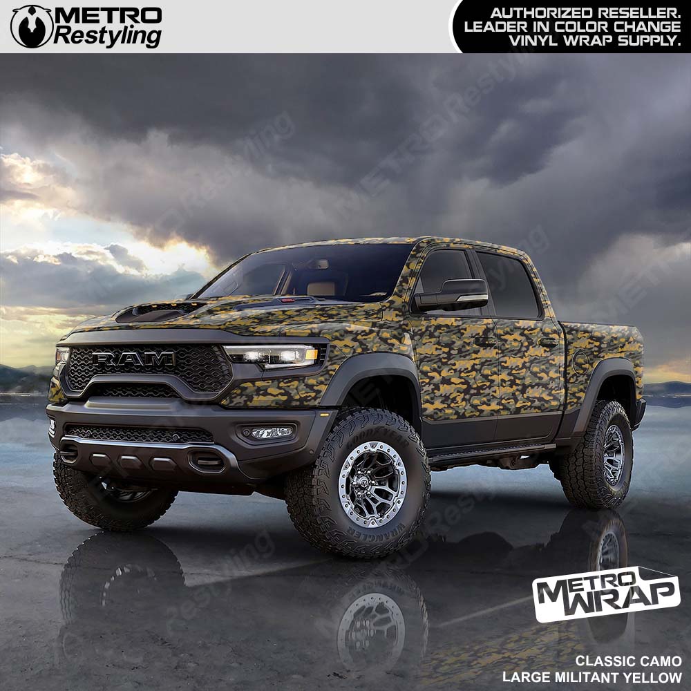Militant Yellow Camo Truck Wrap
