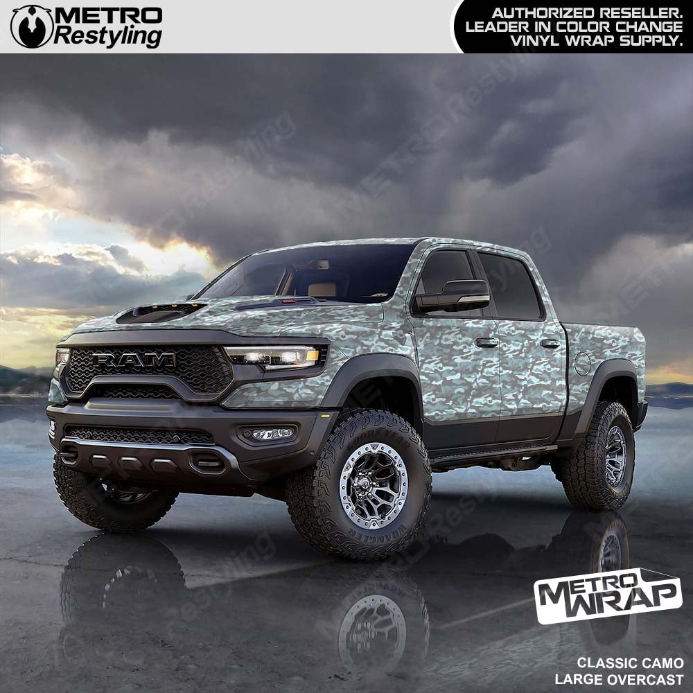 overcast camo truck wrap