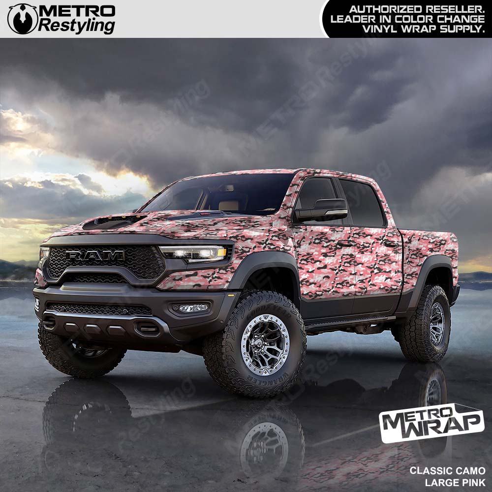 pink camo truck wrap