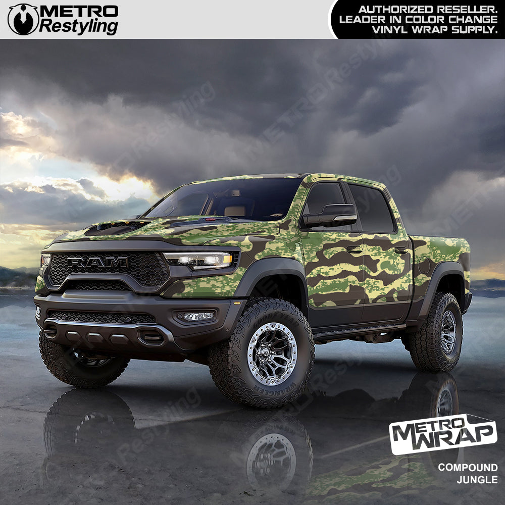 Compound Jungle Camo vinyl truck wrap